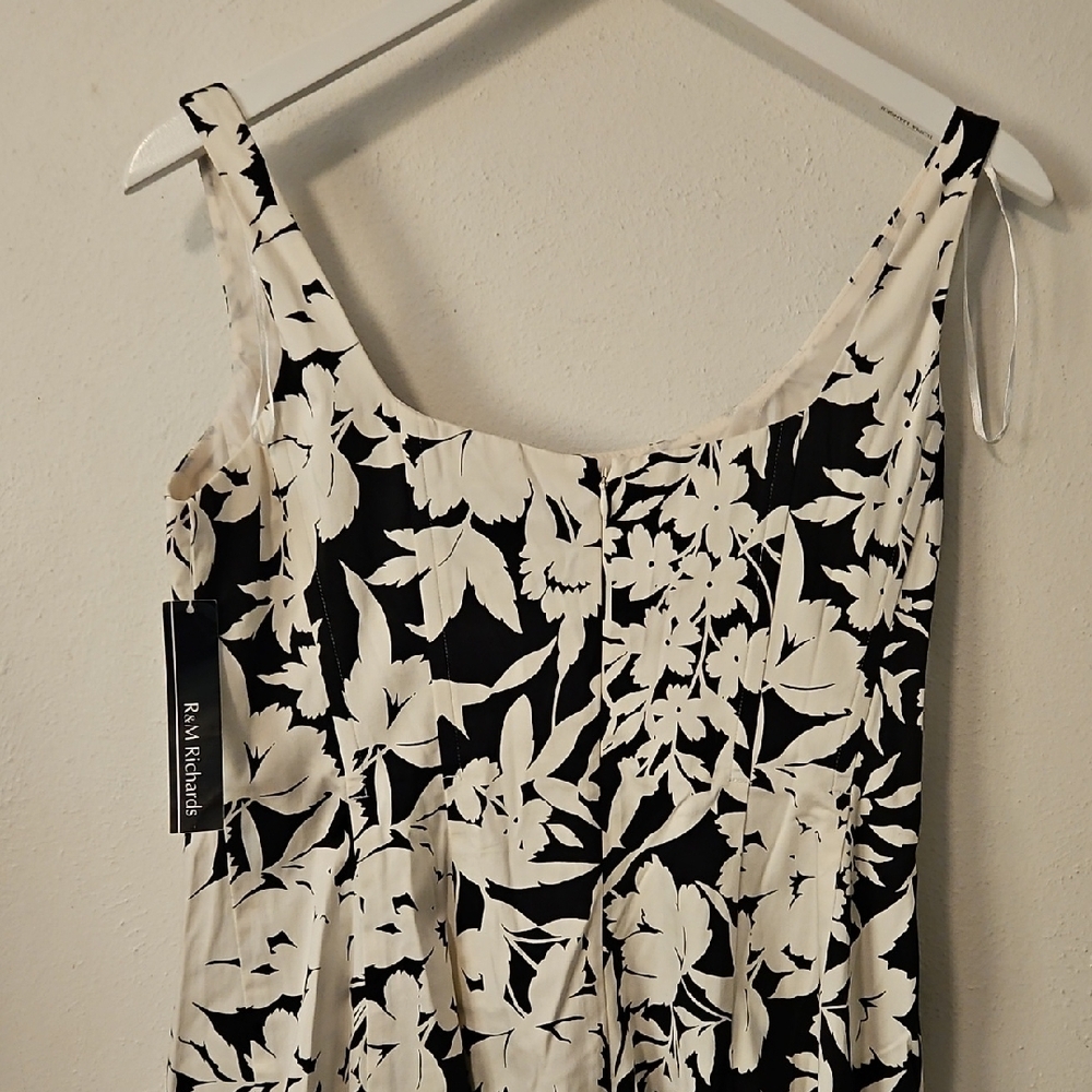R&M Richards Black and White Floral Mini Dress - Picture 5 of 6